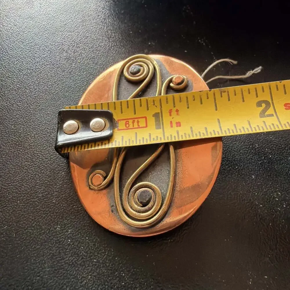 VNTG Winifred Mason Chenet d’Haïti Modernist Brooch Pin Copper&Brass Wire2”x1.5”
